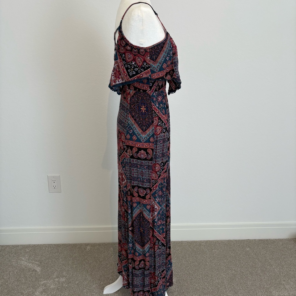 American Eagle Paisley Print Casual Maxi Dress with Slit Size XS - Picture 6 of 10